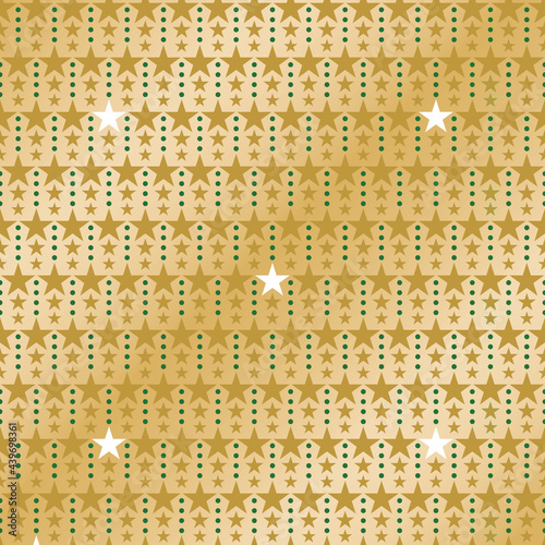 Stars and dots seamless holiday pattern - Christmas, New Year