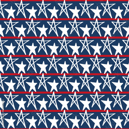 Stars and stripes abstract patriotic seamless pattern