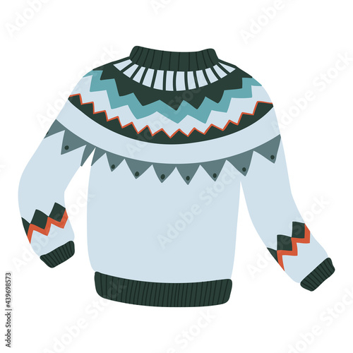 Christmas vector sweater in nordic,scandinavian style isolated on white background.