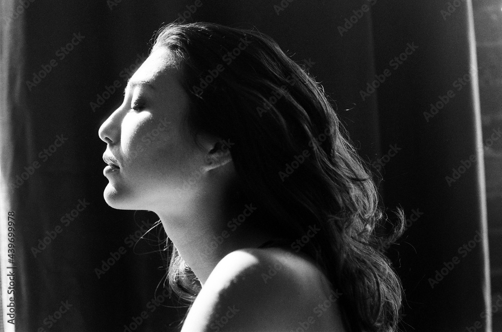 Black and white portrait of a woman Black and white portrait of a woman