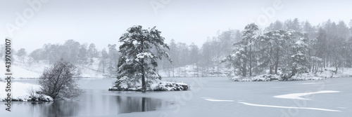 Frozen tarn hows covere din snow lake district