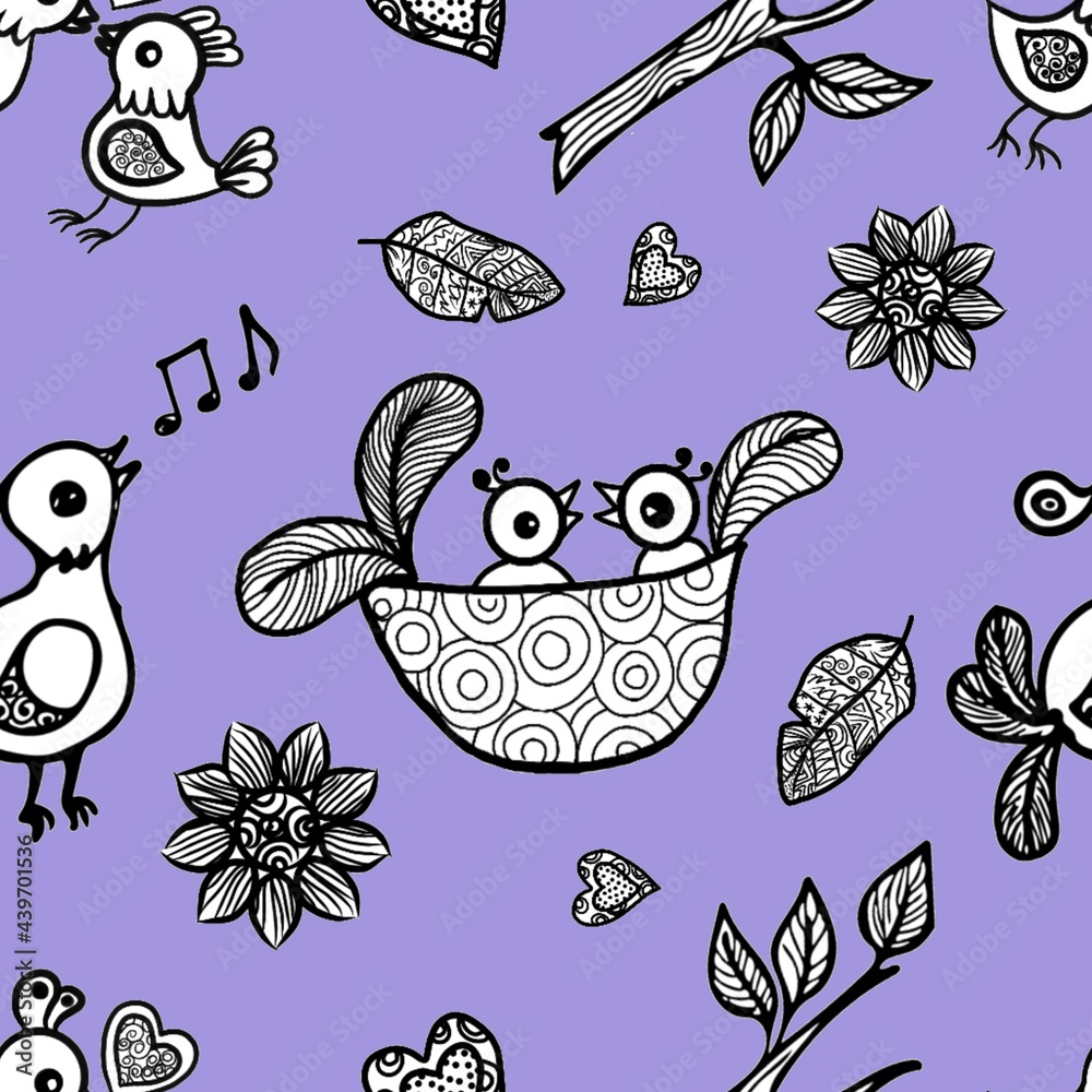 seamless pattern with birds and flowers seamless pattern with birds and flowers