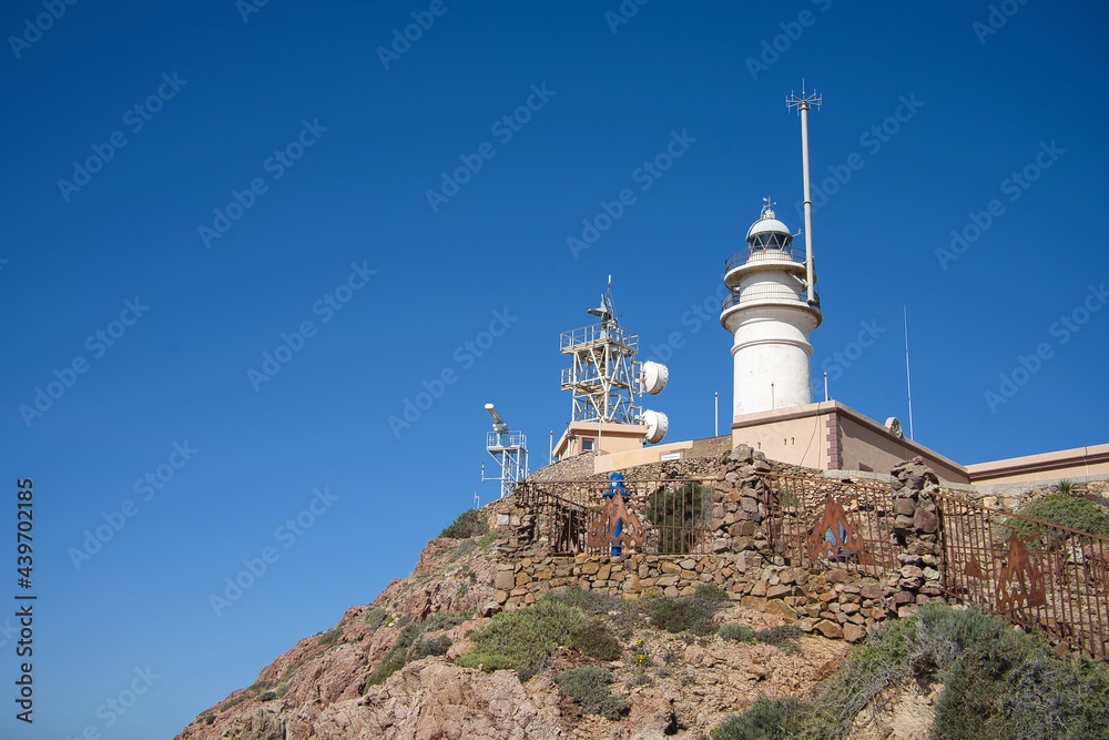 Cabo de Gata lighthouse Almeria, Andalusia, Spain.
