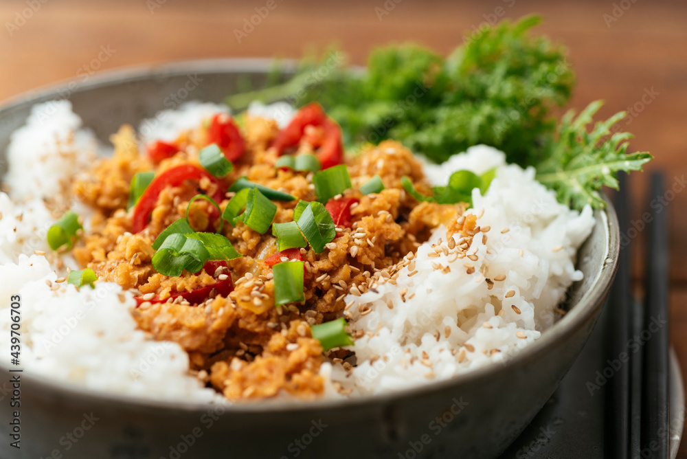 Vegan Korean TVP Bowl Vegan Korean TVP Bowl