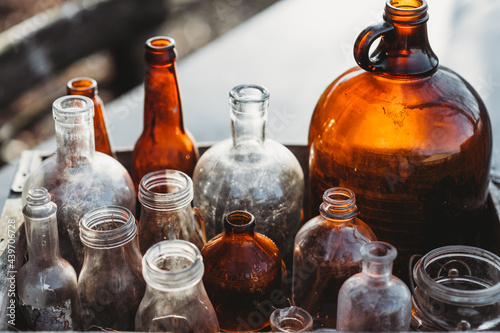 Old glass bottles