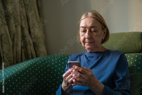 senior woman phone