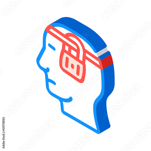 buried thoughts neurosis isometric icon vector. buried thoughts neurosis sign. isolated symbol illustration