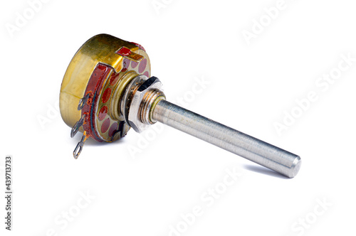 Foto circular potentiometer on white background