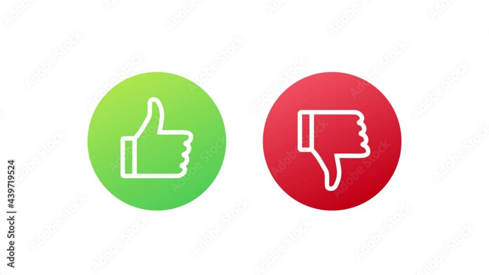 Flat green button on red background. Ok sign. Trumb up, great design for any purposes. Social media concept. Motion graphics. Flat green button on red background. Ok sign. Trumb up, great design for any purposes. Social media concept. Motion graphics.