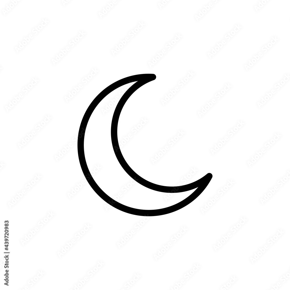 Moon icon vector. Moon an star icon. Logo illustration on white background. Flat design style. Moon icon vector. Moon an star icon. Logo illustration on white background. Flat design style.