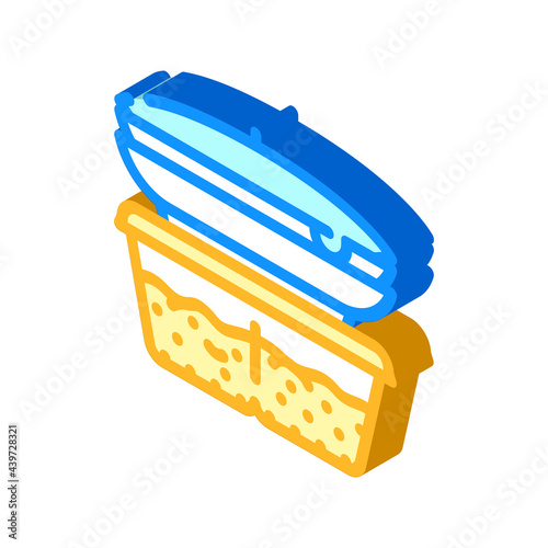 cooked food set canteen isometric icon vector. cooked food set canteen sign. isolated symbol illustration