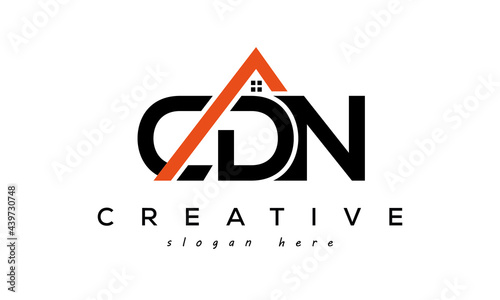 CDN letters real estate construction logo vector