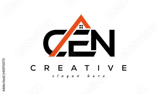 CEN letters real estate construction logo vector