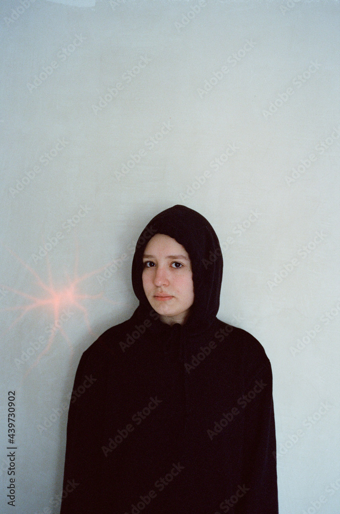Portrait young woman against a wall Portrait young woman against a wall