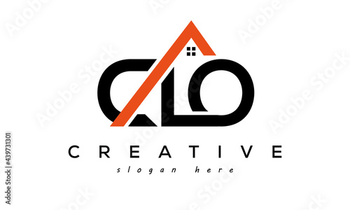 CLO letters real estate construction logo vector