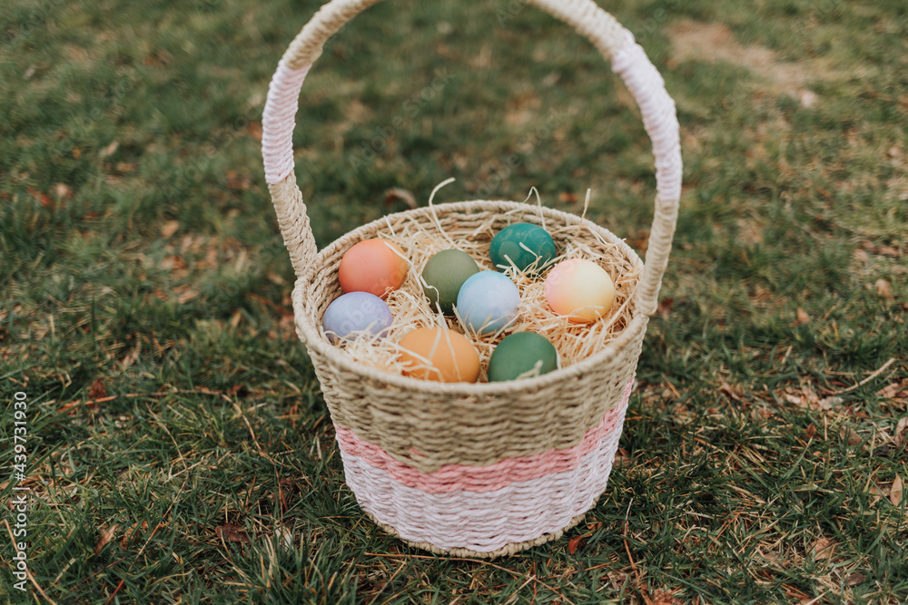 Easter Eggs in a Basket