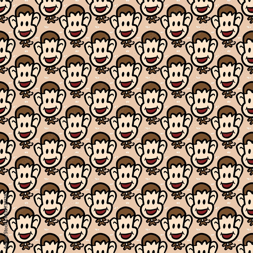 seamless pattern of cute monkey cartoon seamless pattern of cute monkey cartoon