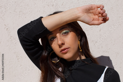 Color portrait of a beautiful young woman photo