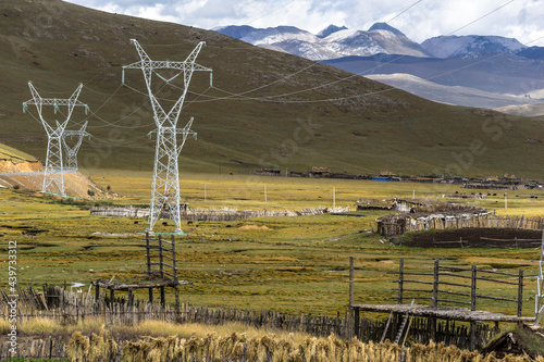 Green energy sources transmission tower