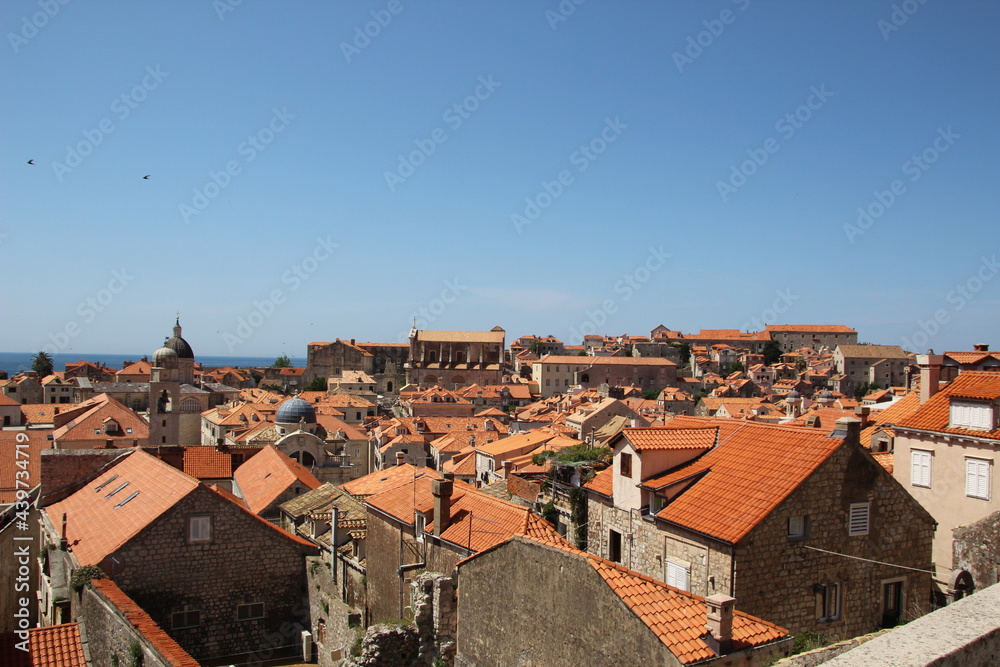 View over the old town of Dubrovnik, Croatia.