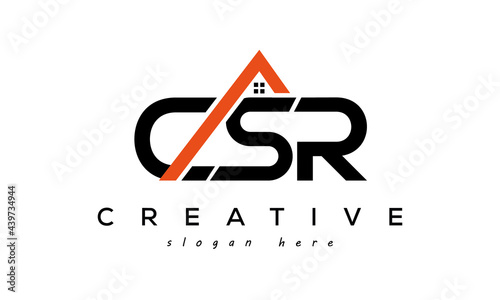 CSR letters real estate construction logo vector