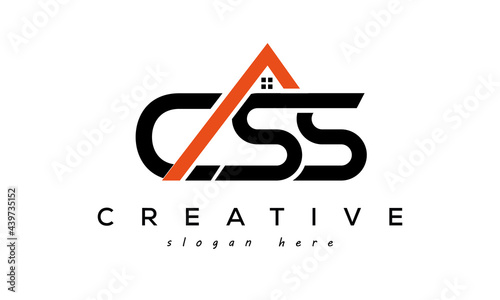 CSS letters real estate construction logo vector