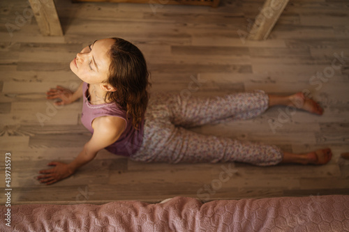 young woman's morning routine