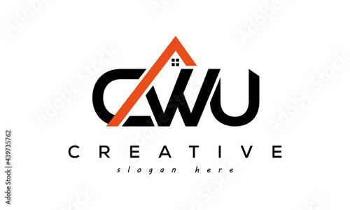 CWU letters real estate construction logo vector photo