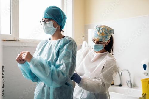 Two Doctors Working In Hospital