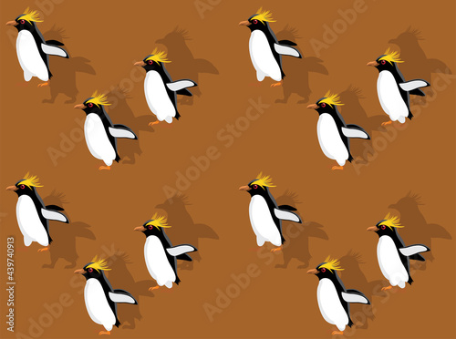 Animal Animation Macaroni Penguin Cartoon Vector Seamless Wallpaper