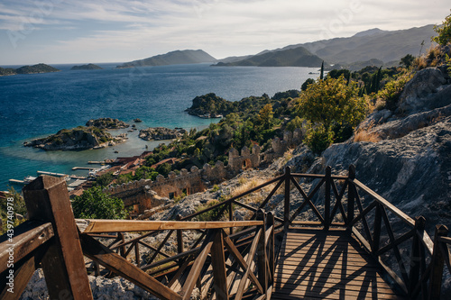 the beautiful panorama of Kekova, the sunken city from the simian castle photo