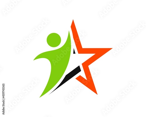 Success people with abstract star shape