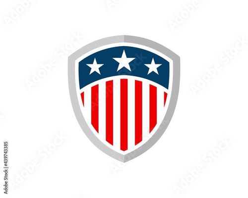 Simple shield with american flag style inside