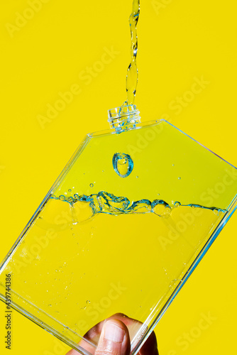 pouring water from a bottle