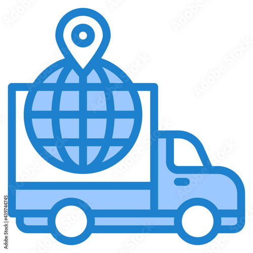 delivery blue style icon