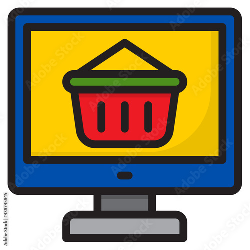 busket color line style icon