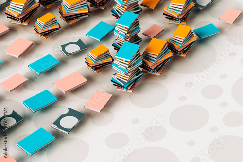 Colorful books - 3D render photo