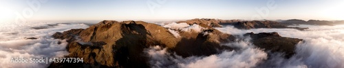 Langdale and Old man of Coniston Aerial Cloud Inversion Lake District photo