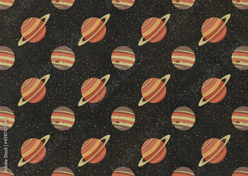 Jupiter And Saturn Pattern Illustration