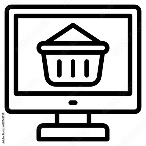 busket outline style icon