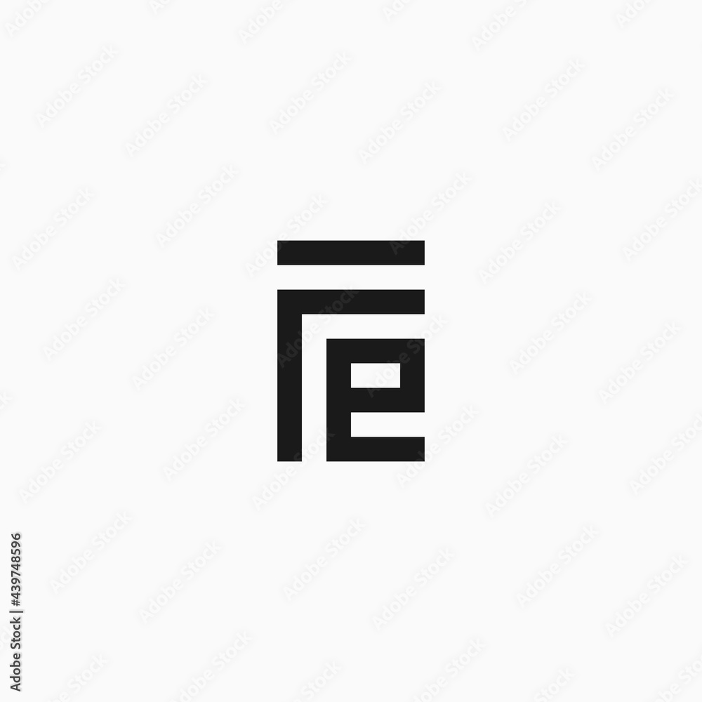 FE letter logo design in square FE letter logo design in square