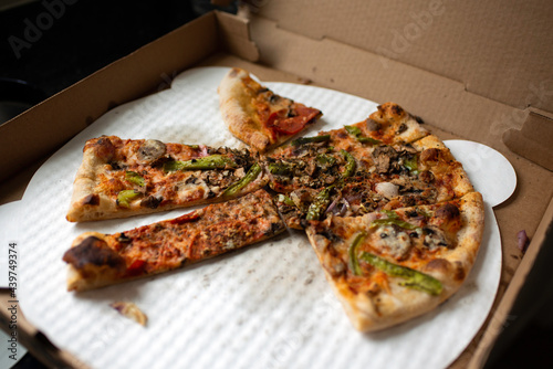 Slices of Leftover Pizza  photo