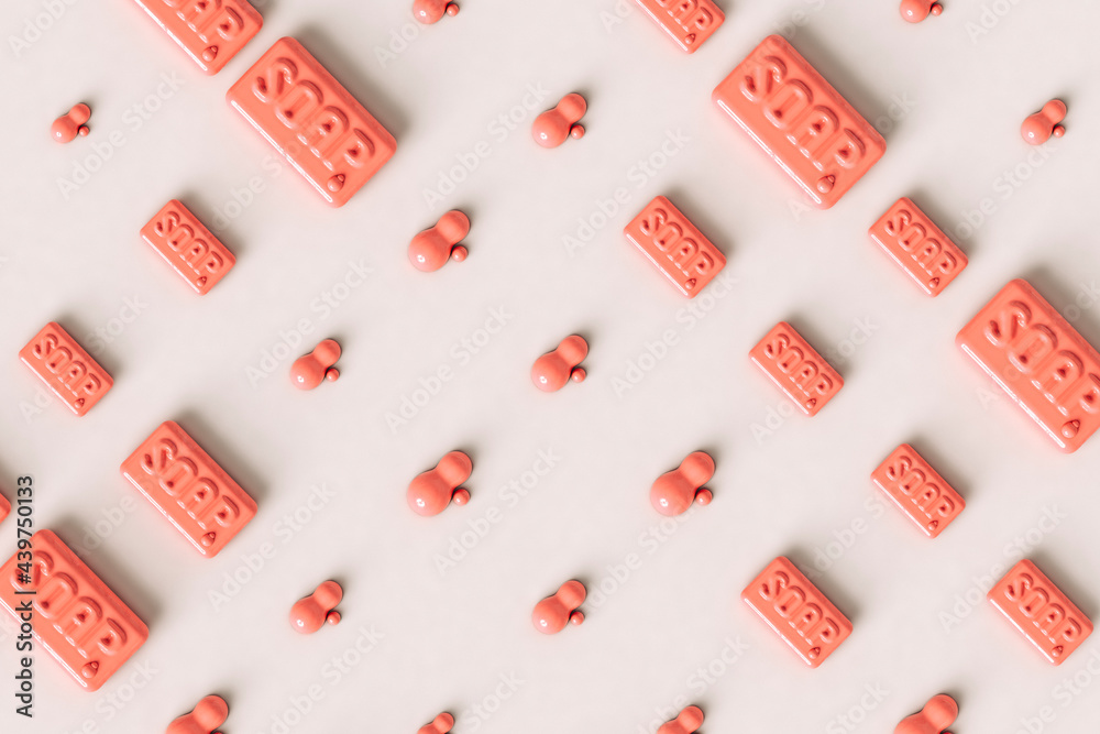 pattern Pink soap on grey background with some bubbles pattern Pink soap on grey background with some bubbles