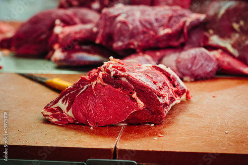 Raw meat on a cutting board