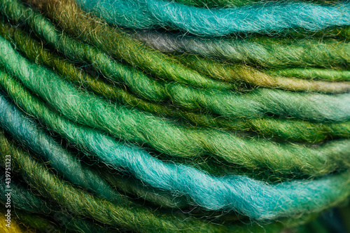Wool yarn fibers photo