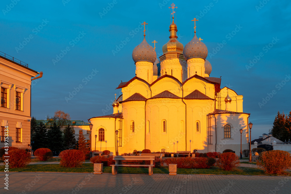 Annunciation Cathedral of the Kazan Kremlin in the first rays of the rising sun, Kazan, Tatarstan, Russia.