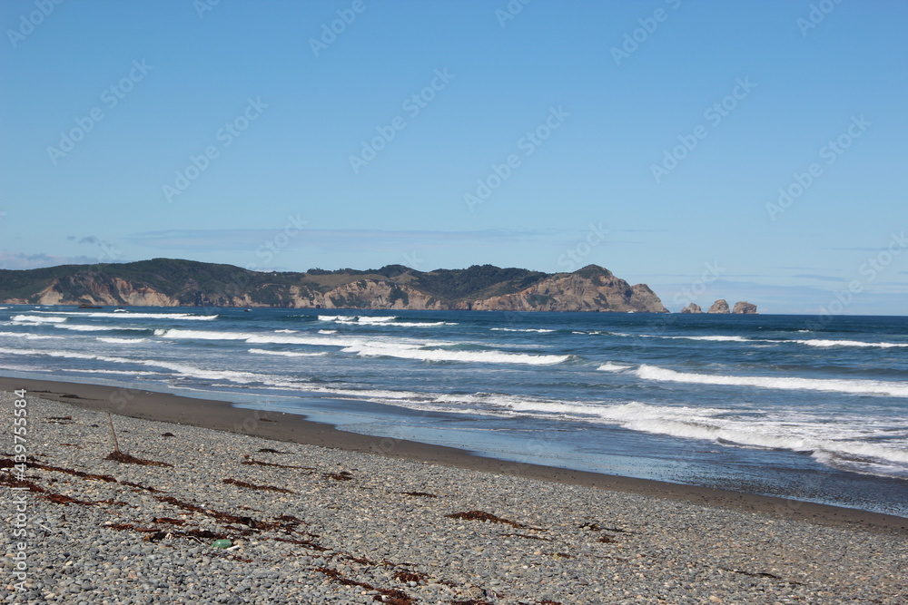 Pacific Ocean beach, Chiloe Island, southern Chile.