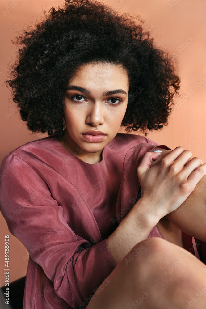 Portrait of beautiful young African American woman. Portrait of beautiful young African American woman.