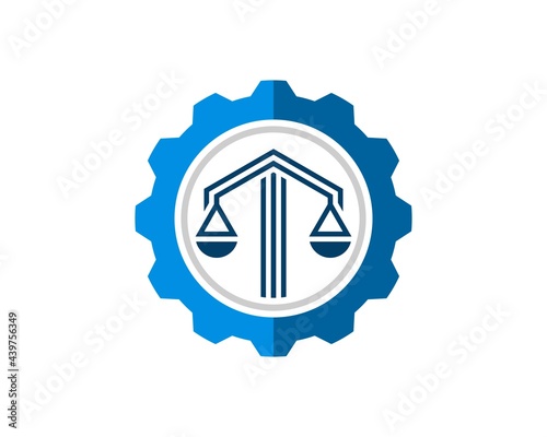 Mechanical gear with abstract law scale inside