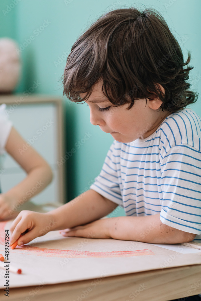 Joyful Children Drawing Colorful Rainbow Joyful Children Drawing Colorful Rainbow